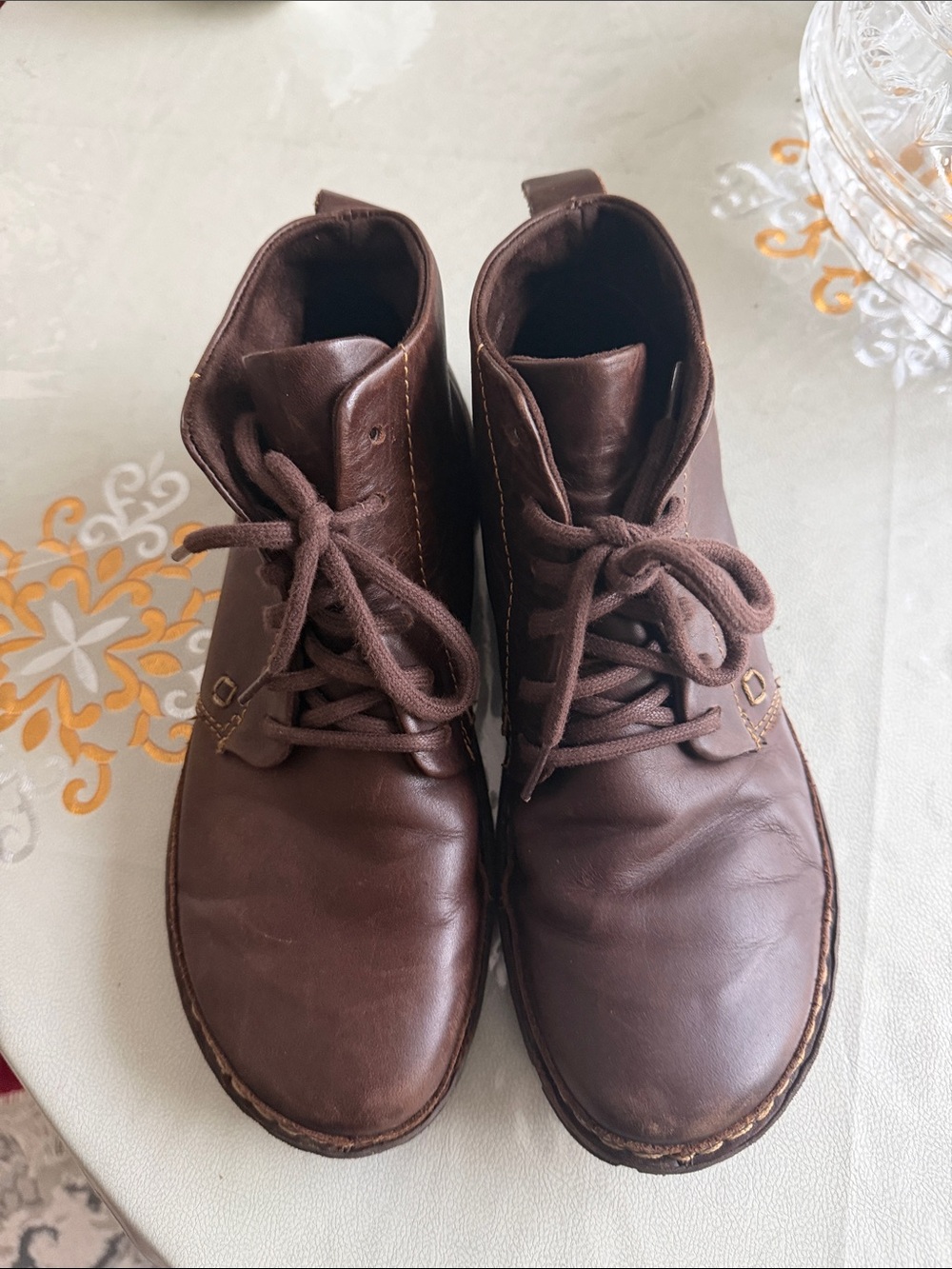 Born Men's Dark Brown Leather Chukka Boots